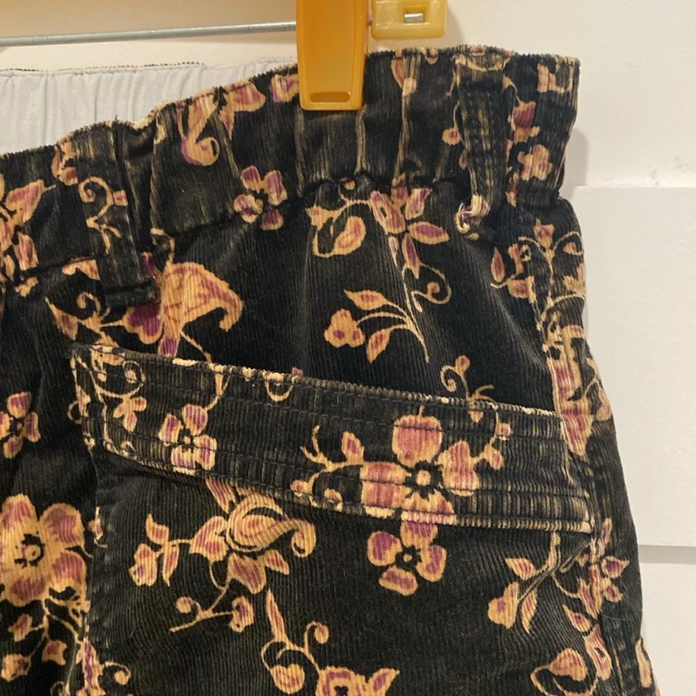 Free People City Slouch Floral Boho Corduroy, Size M - Picture 3 of 8